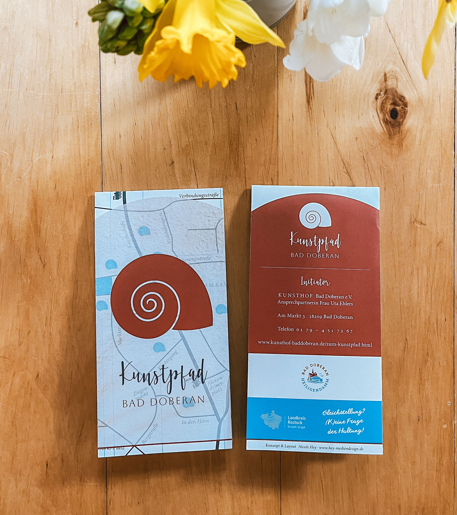 Klappflyer Kunstpfad Bad Doberan VS und RS